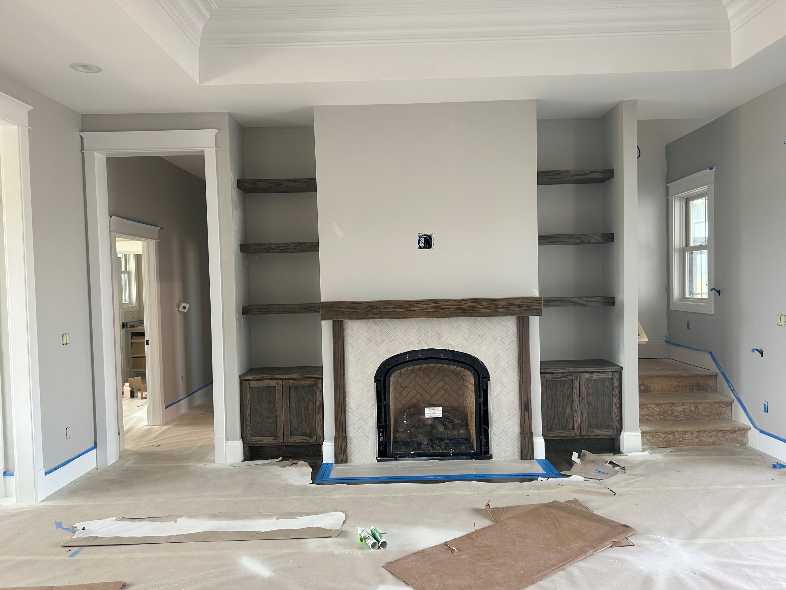 Fireplace and Kitchen